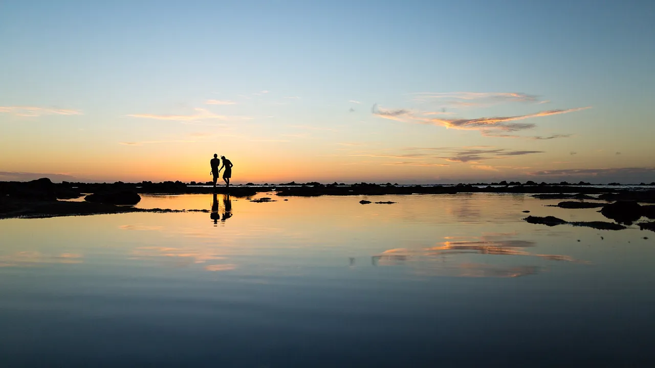 Two people at sunset — warm lifestyle scene